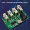 USB2.0 Splitter 4 in 1 USB C Splitter USB2.0 Splitter Adapter USB Extender Docking Station Module for PC Keyboards