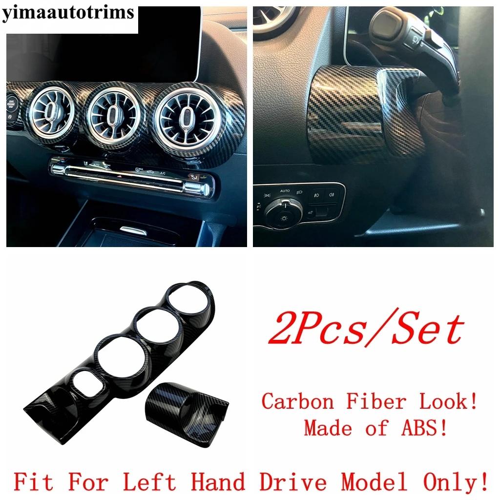 Painel central do carro AC Air Vent Outlet Ring Cover Guarnição para Mercedes-Benz GLA 200 H247 Acessórios de fibra de carbono