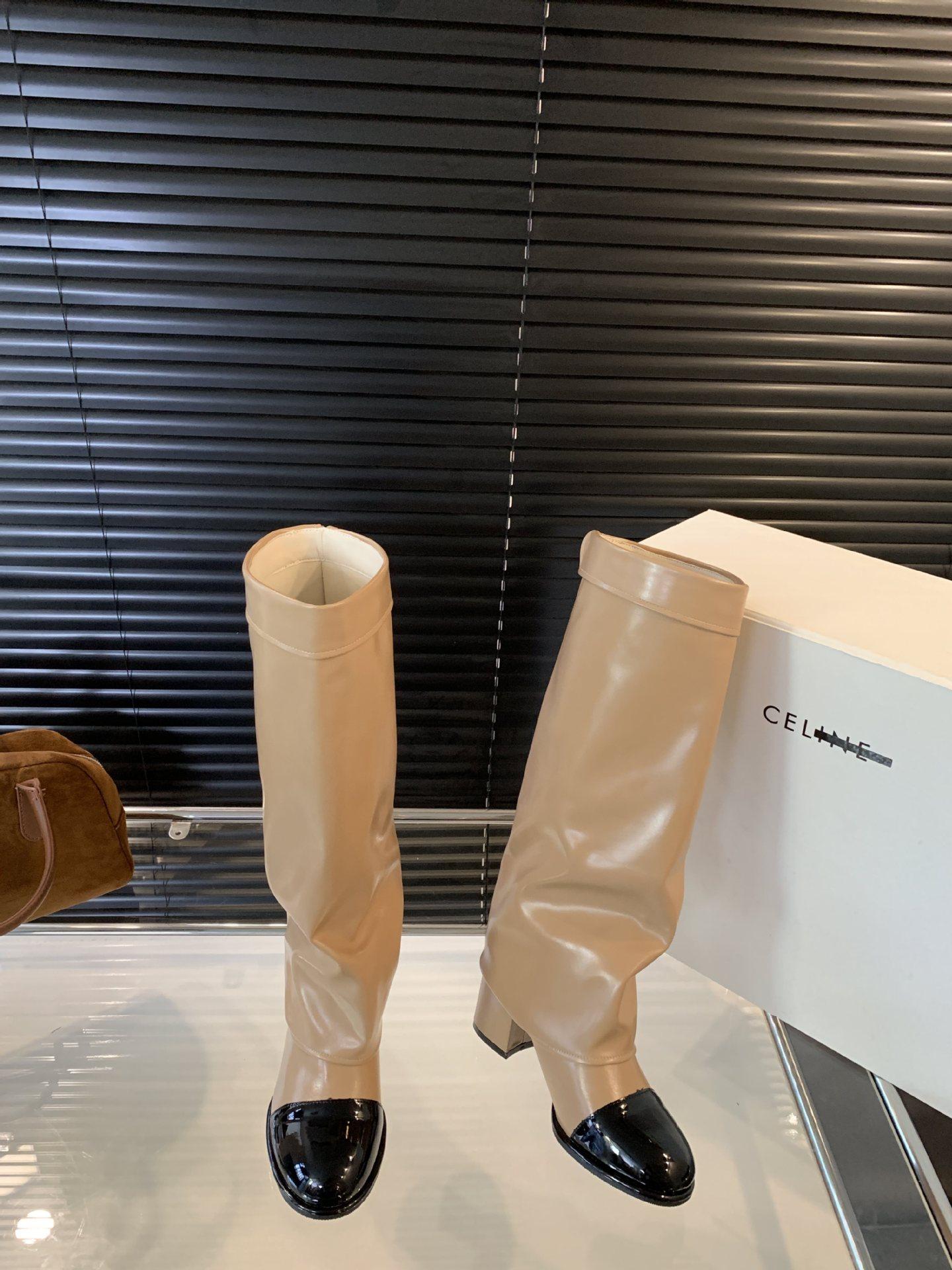 

Xiaoxiangfeng round head color matching knight boots spring and autumn 2025 new temperament thick heel but knee trouser boots women 39