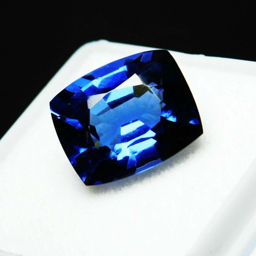 Natural Blue Tanzanite Loose Gemstone 8.25 Ct Cushion Shape for Jewelry Making and Gem Collections