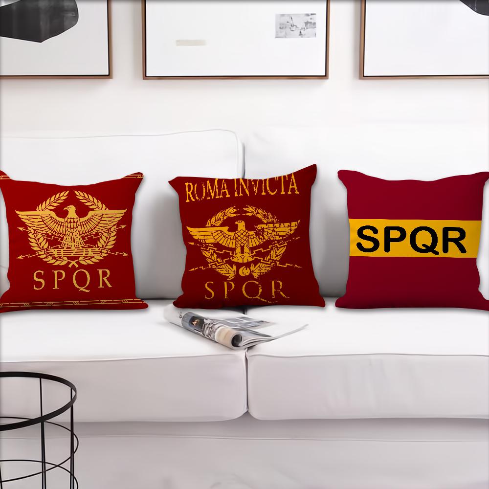 Goldener Kaiseradler Rom SPQR Sofa Wohnzimmer Schlafzimmer Kopfteil Rückenlehne Kissen Quadratisches Kissen Nickerchen Kissenbezug