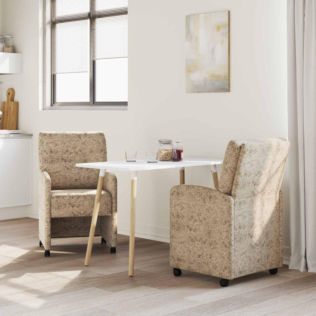 Dining Room Chairs with Casters 2 pcs Light Grey 57 x 67 x 95 cm