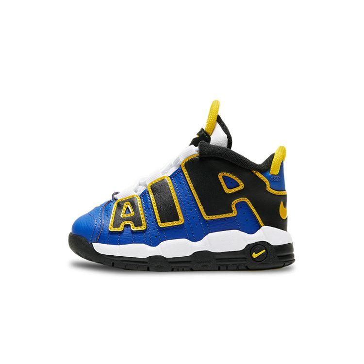

Детские кроссовки Nike Air More Uptempo TD Peace, Love и Basketball синие Game-Royal Speed-Yellow DC7302-400