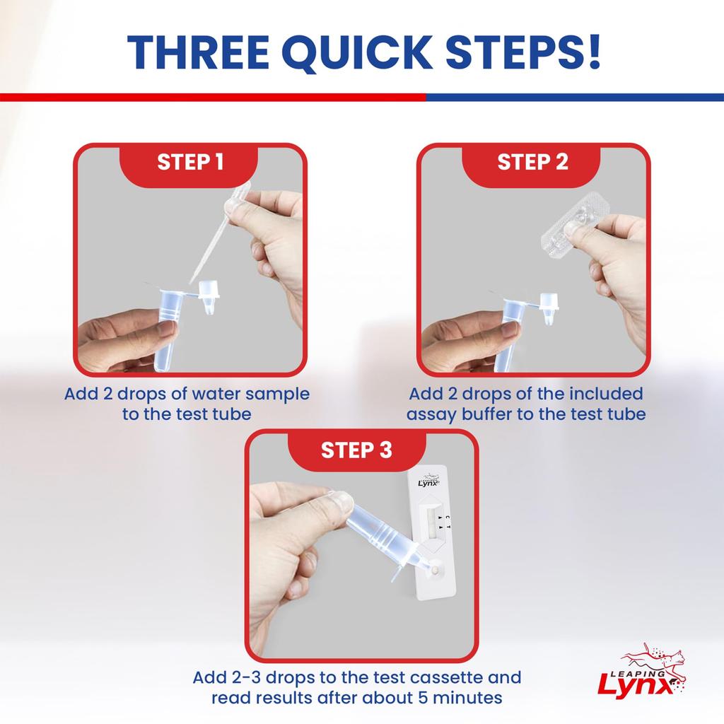 Leaping Lynx Coliform Water Test Kit for Drinking Detects and More Detects Coliforms In Well Pool and Drinking Water In Minutes Water, E. Coli,