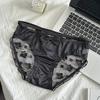 Female Summer Thin Model Pure Desire Sexy Lace Ice Silk Translucent Breathable Low Waist Triangle Briefs