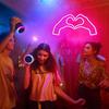 Pink Heart Neon Sign for Wall Decor,Heart LED Light,Heart Neon Light for Girl's Room, Hand Heart Light Decor for Wedding Birthday,Party,Valentines