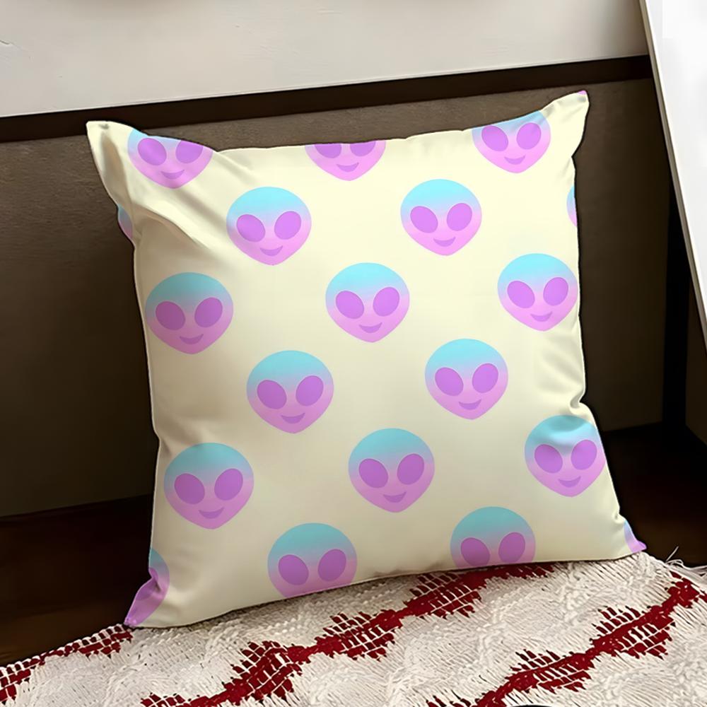 Surreal Dreamy Aliens Cushion Cover Reversible Soft Durable Pillow Cover Home  Car MultiScene Use for Daily Comfort