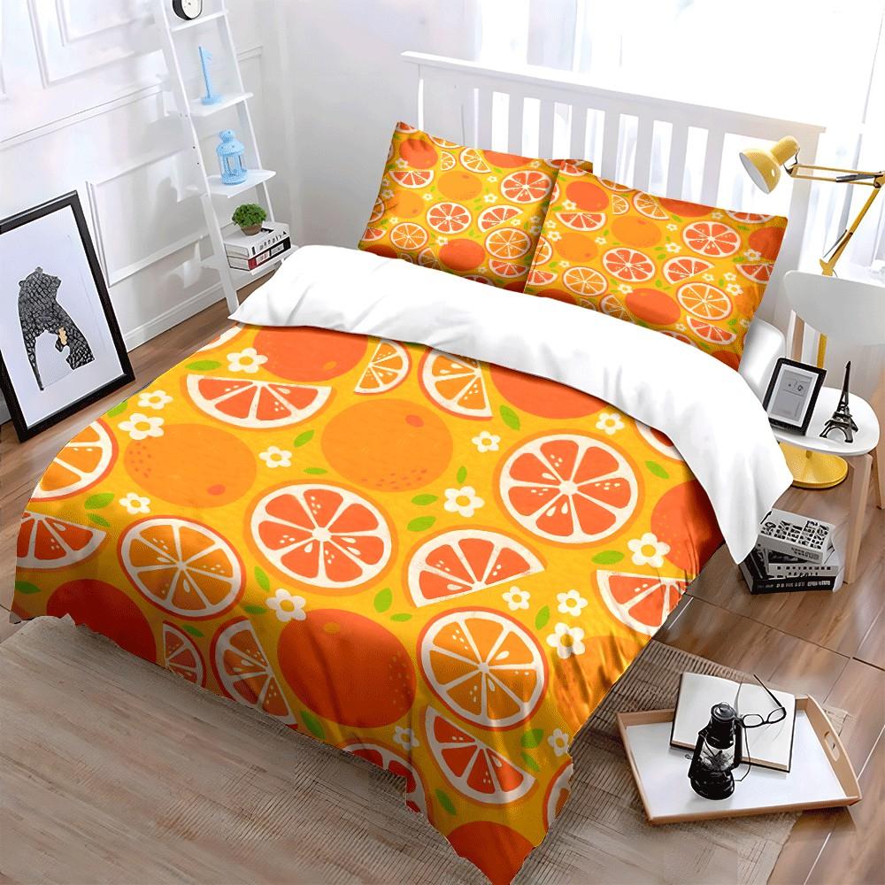 Citrus-Inspired Three-Piece Set Design Exquisite Three-Piece Bedding Set Gift For Kids And Adults