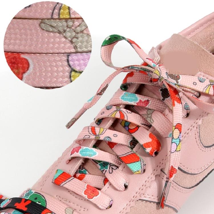 Polyester Flat Shoelaces 100cm Length Colorful Cartoon Patterns Universal Fit Shoe Strings for Sneakers Loafers
