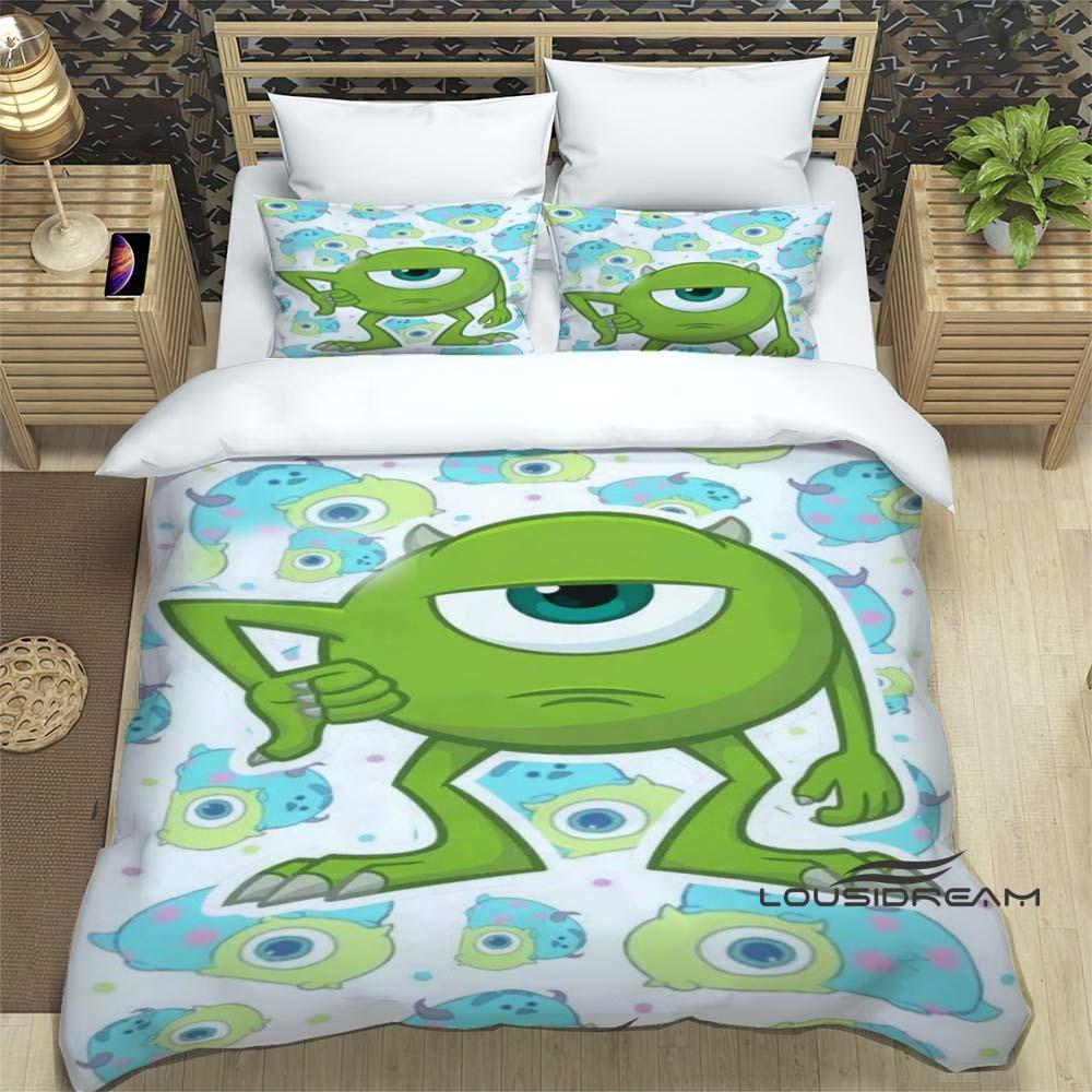 3-piece Monsters, Inc. Bedding Set, 3D Printed Cartoon Pattern Duvet Cover Set, Includes Pillowcases, Filling Not Included.