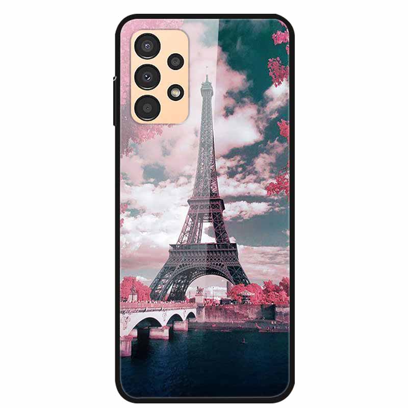 Funda para Samsung A53 5G 2022 Mármol Vidrio Templado Tapa Dura para Fundas de Teléfono Samsung Galaxy A33 A73 5G Protección Fundas