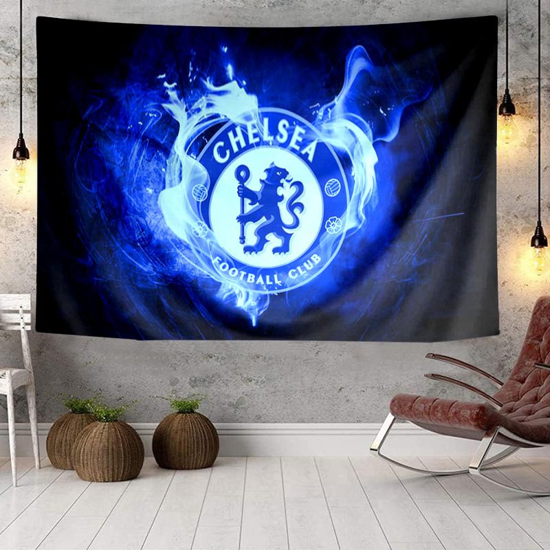 Blue Chelsea Football Club Logo Tapestry, Unique Design Tapestry, Wall Decor for Bedroom,Livingroom, Playroom,Heartwarming Fan Holiday Gifts