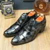 Fashion Men Dress Shoes Lace Up Pattern Men Formal Offince Business Shoes Leather Luxury Fashion Oxfords Groom Wedding Shoes Men