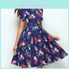 Abito Tunichetta Donna Estivo Vintage Linea A Manica Lunga e Corta Stampa Floreale