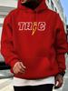 Lingmoyun Casual Hoodie Sweatshirt with Bold TRC Lettering & Lightning Bolt Graphic Print