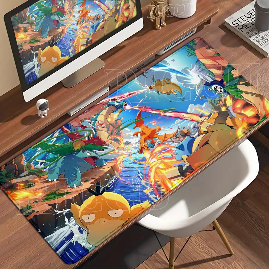 Mouse Pad Anime Gaming Accessories Large Playpad Gamer Computer Office Laptop PC Keyboard Desk Mat P-Pokemons Charizard Mousepad