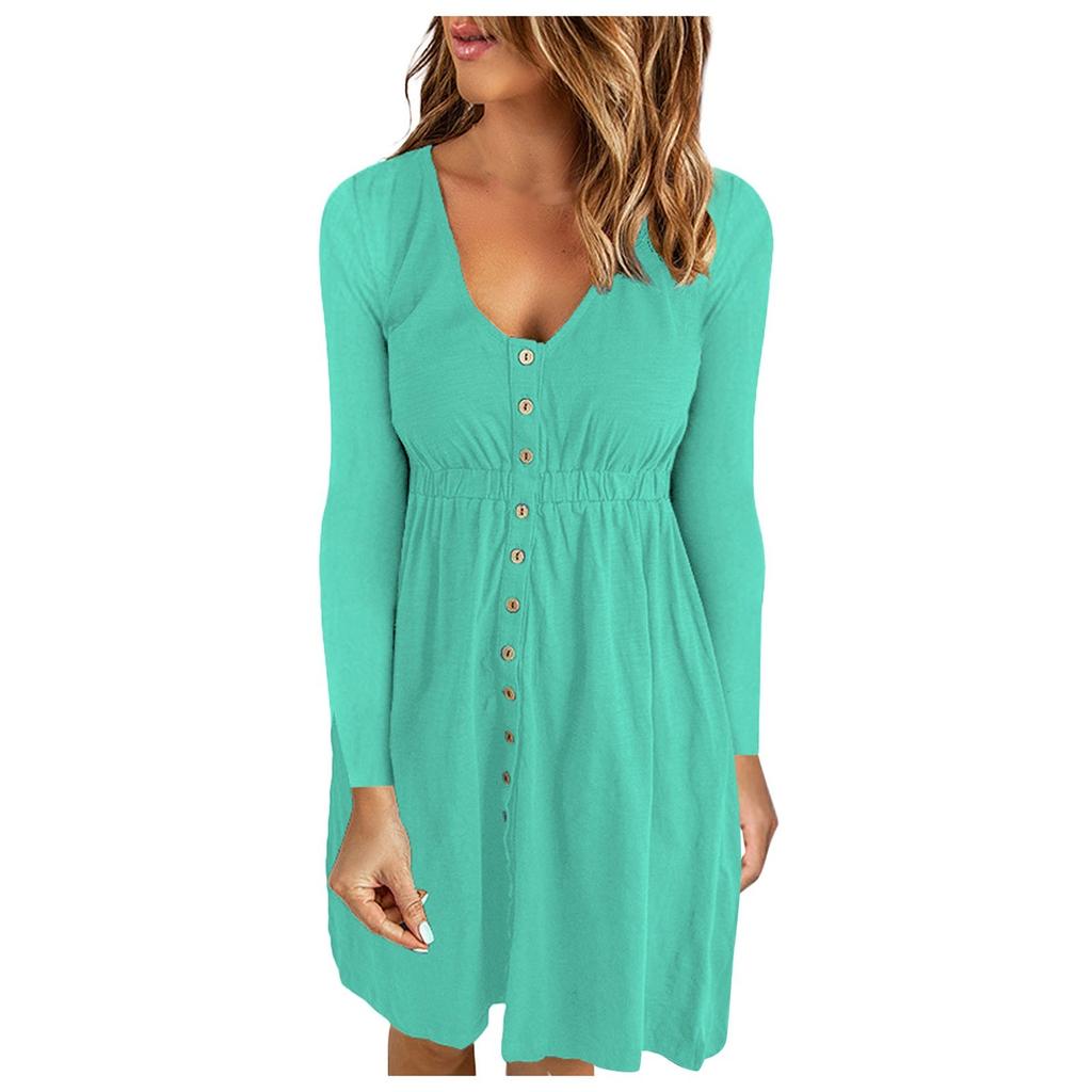 A Fashionable Solid-colored Loose Dress For Ladies
