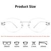 YIMARUILI Fashion Trendy Women's Cat Eyes Rimless Glasses Luxury Pure Titanium Ultra Light 9g Exquisite Eyeglasses Frame 25088WK