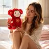Chinese New Year Auspicious Decor Sheep Plush Toy, Zodiac Mascot Lamb Doll with Festive Fu Cute Curly Animal Character, for Lunar Decoration