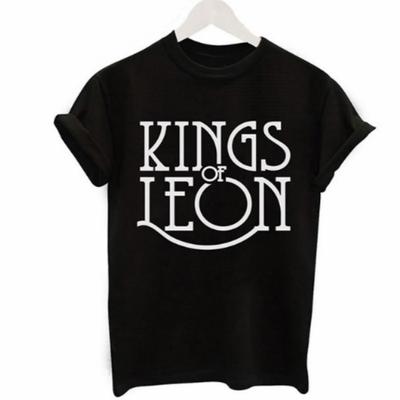 Kings Of Leon Printed Black Tees Cheap Short Sleeved Harajuku Black Unisex T-shirts