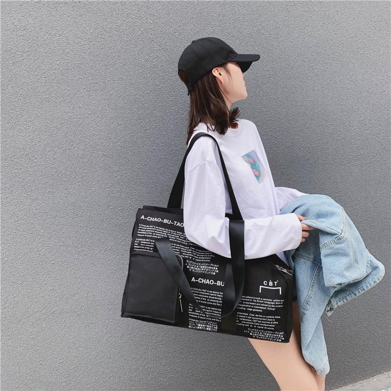 Large Capacity Tooling Canvas Shoulder Bag Men and Girls Hip-hop Bag Handbag Women