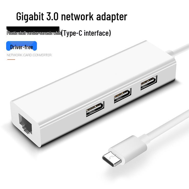 RJ45 Type-C To Ethernet USB 2.0 Hub, Driver-Free 100 Mbps Network Card Converter.