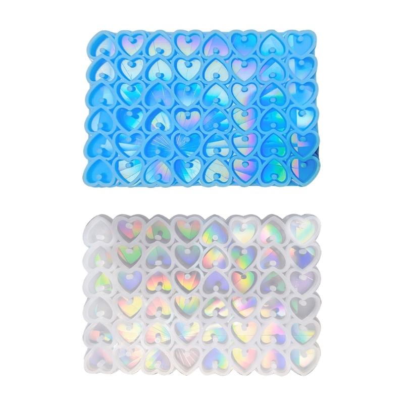 Glossy Silicone Loves Holographic Molds Light Shadow Earrings Pendant Mold DIY Ornaments Jewelry Epoxy Crafting Mold
