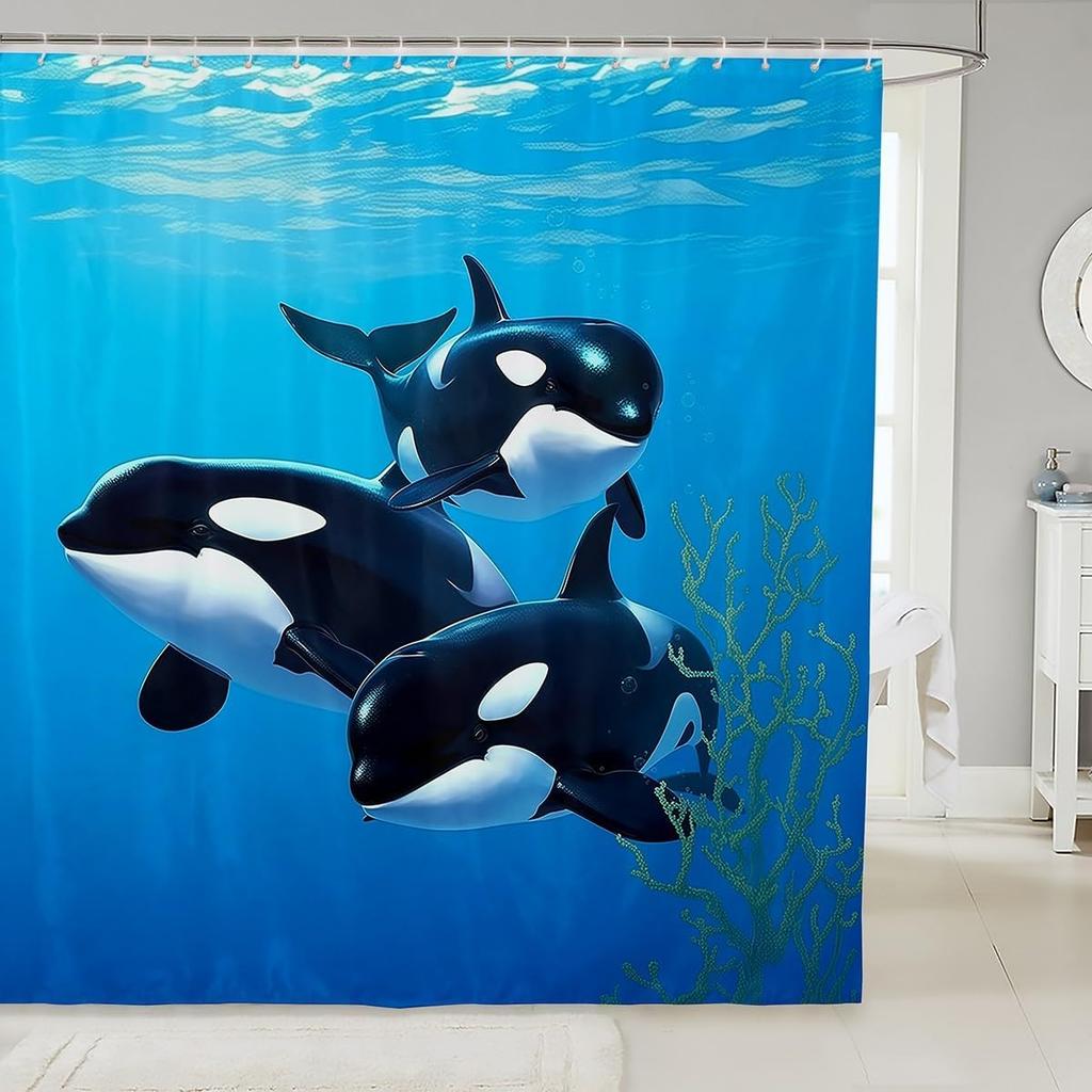 Boys Girls Pig Bath Curtain Cartoon Pigs Shower Curtain Kids Cute Farm Animal Bathroom Shower Curtain Set Butterfly Sunflower