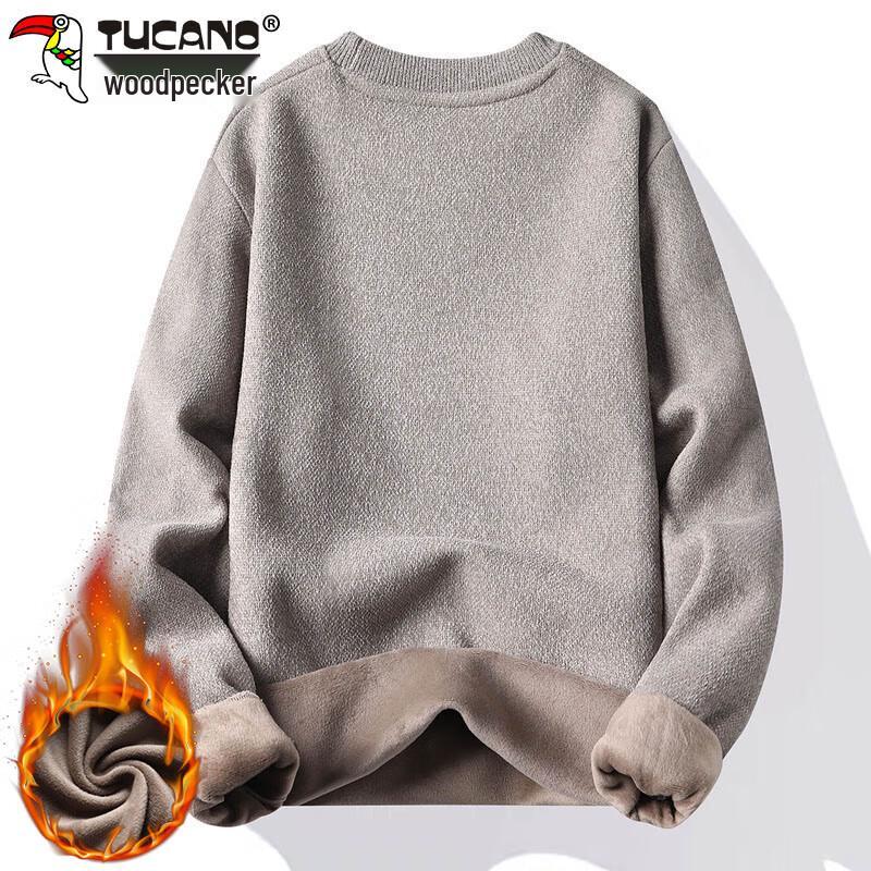 TUCANO Men's Plush Lined Winter Round Neck Sweater