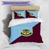 Set Lenzuola Stampato Burnley Football 3 Pezzi, Comodo Set Copripiumino per Camera da Letto Amico della Pelle