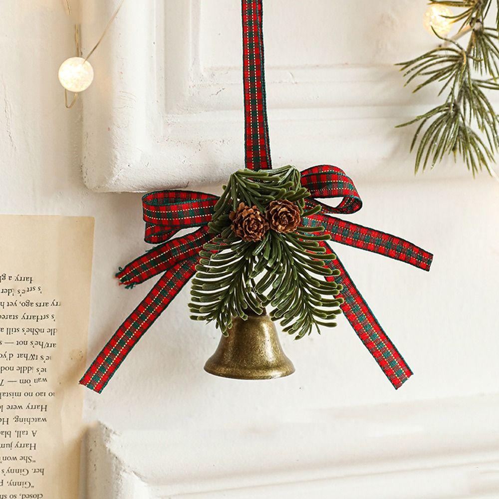 Retro Christmas Metal Bow Bell Iron Christmas Tree Hanging Bells  Home Xmas Door Decor