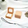 Natural Wooden Flip Ring Box Walnut Small Jewelry Display Box Engagement Wedding Jewelry Gift Box Easy To Carry