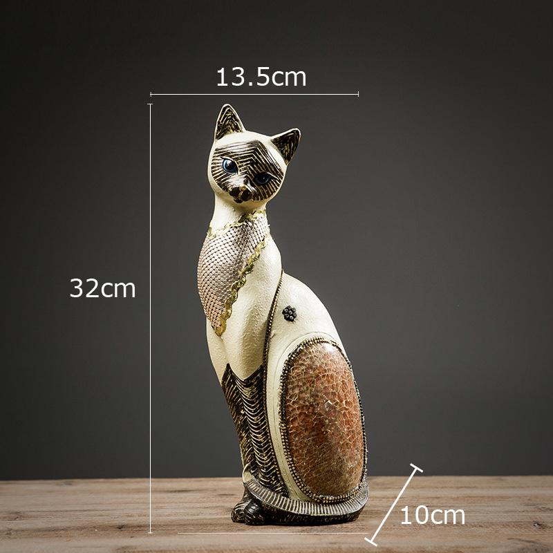 Estatua Creativa de Gato Siamés Adornos de Animales Encantadores Decoración de Escritorio Artesanía Moderna Escultura de Resina de Gatito Decoración Estética para Habitación