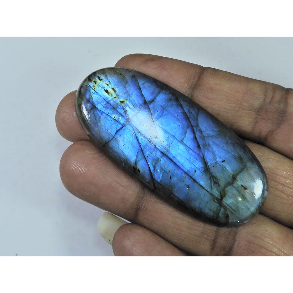 112Cts.Natural Labradorite Blue Flash Oval Cabochon Loose Gemstone 27X61X6MM B-306