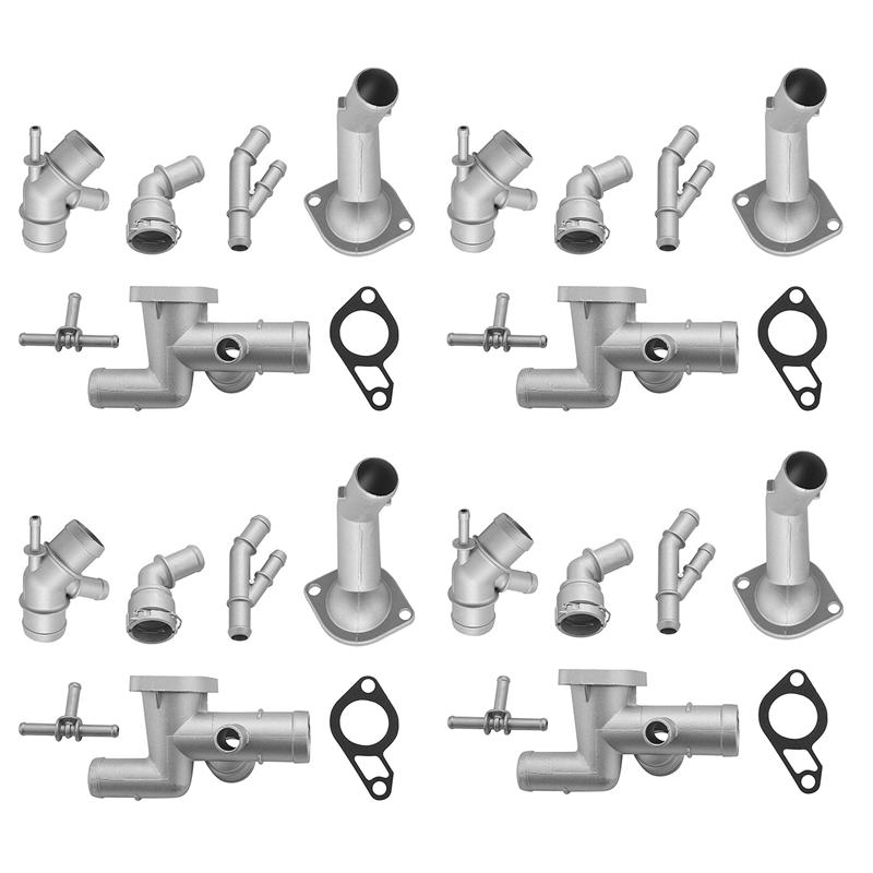 

28Pcs Aluminium Coolant Flange Hose Connector Kits 06A121133J For Golf MK4 Jetta TT Seat Spare Parts 1J0121087C 06A121121C серебряный