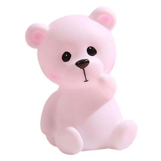 

Ночник на батарейках, очаровательный внешний вид, не слепящий, низкое энергопотребление, долгий срок службы, декоративный виниловый милый мультяшный медведь, светодиодный ночник белый