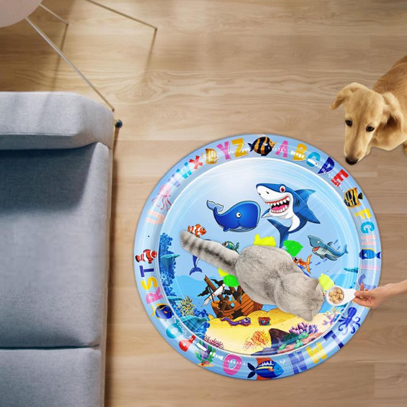 Katzen Wasser Sensorik Spielmatte Haustier Wasser Kühlmatte Sensorisches Spielzeug Abriebfest Katzen Kühlmatte Spielmatte für Welpen Haustiere