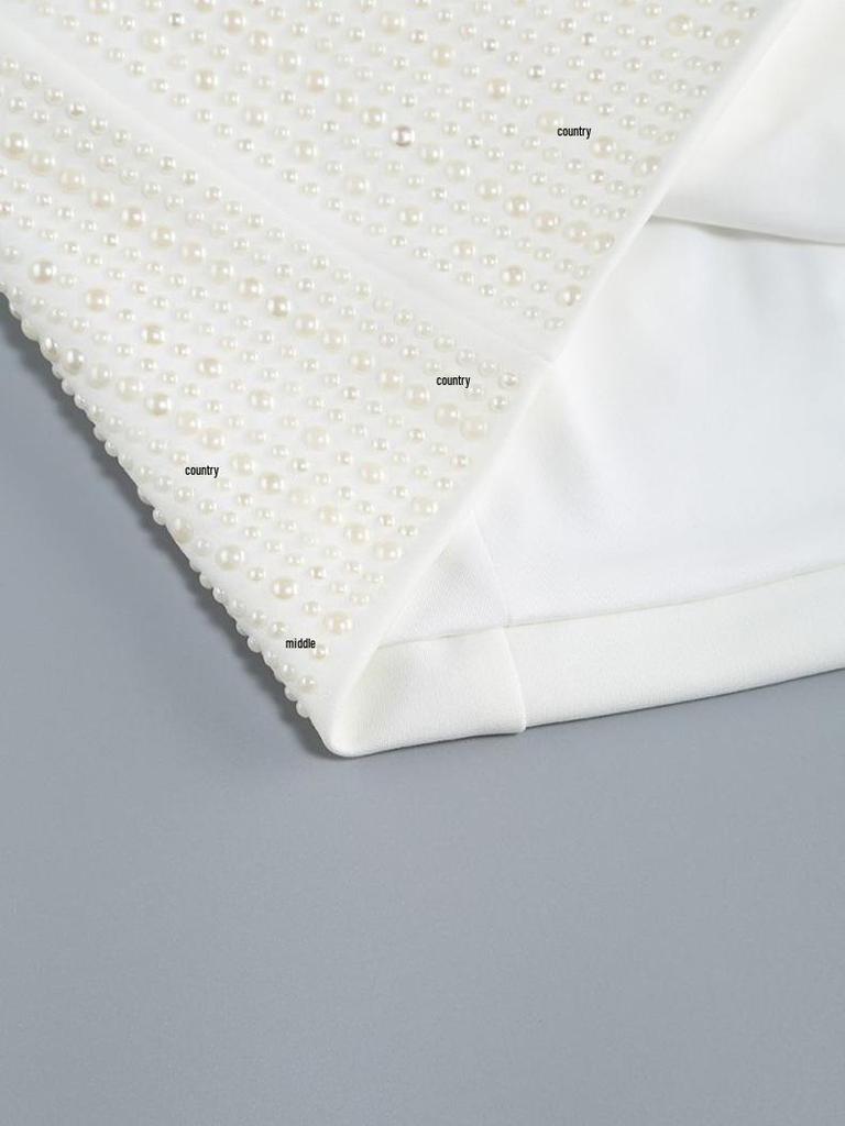 Europäisches & Amerikanisches Luxus Perlen-Abendkleid - Figurbetont mit Spaghettiträgern