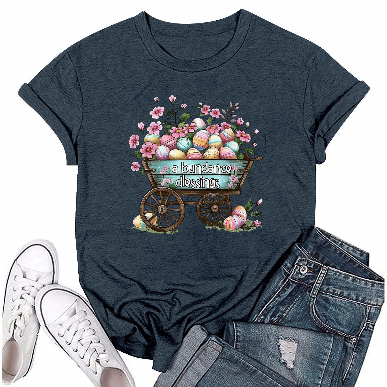 

Женская модная повседневная футболка с круглым вырезом и короткими рукавами S тёмно-синий