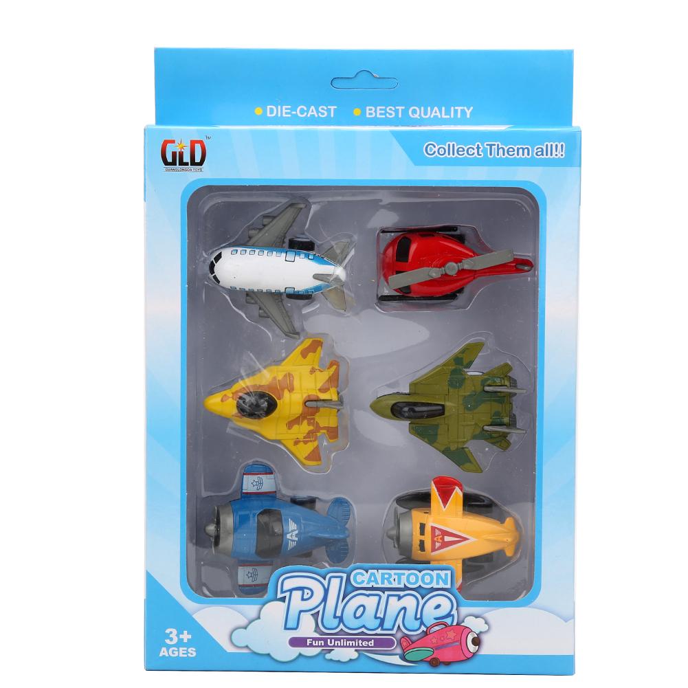 Mini Stimulation Alloy Plane Model Set Pull Back Toy Aircraft for Children Kid Gift
