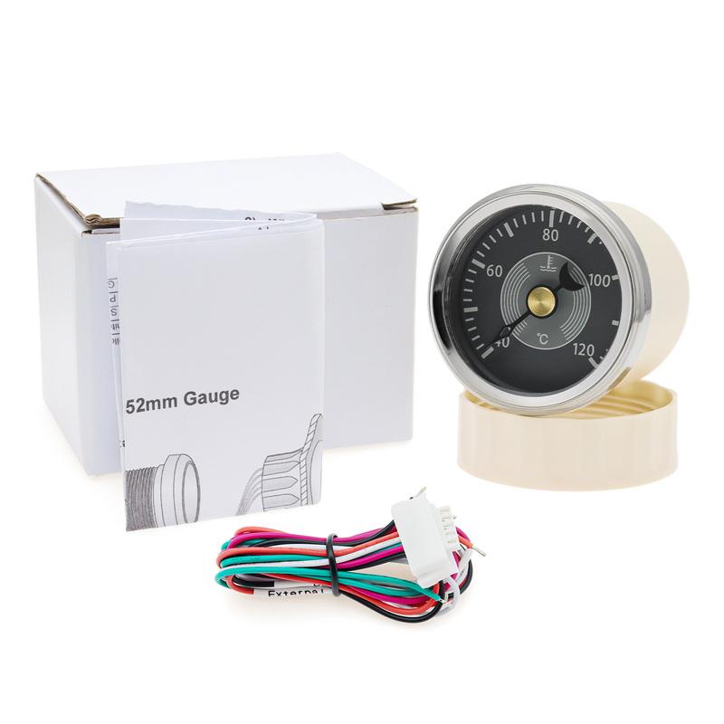 ZMFJH Retro Pointer 52MM Water Temperature Gauge with Sensor 301-23ohm Red Yellow LED 40-120℃ Water Temp Meter Auto Car Boat