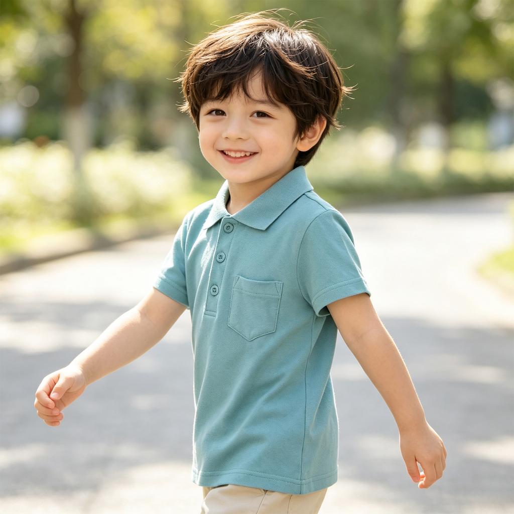 Girls' Collar Short Sleeve T-Shirt for Toddler Little Girls