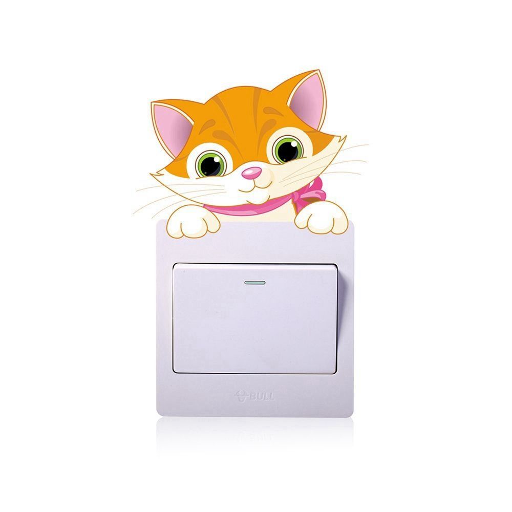 Cartoon Light Switch Sticker Easy to Use Removable Wall Sticker Animal Switch Sticker  Bedroom