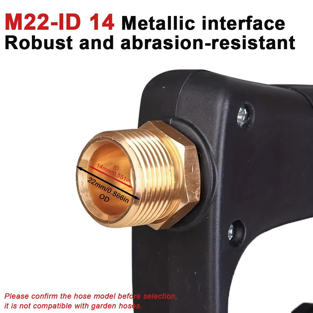 2175 PSI High Pressure Washer Gun Blue/Black Short Handle  - M22-14 Thread Optional 1/4" Quick Connect Nozzle For Cleaning Car