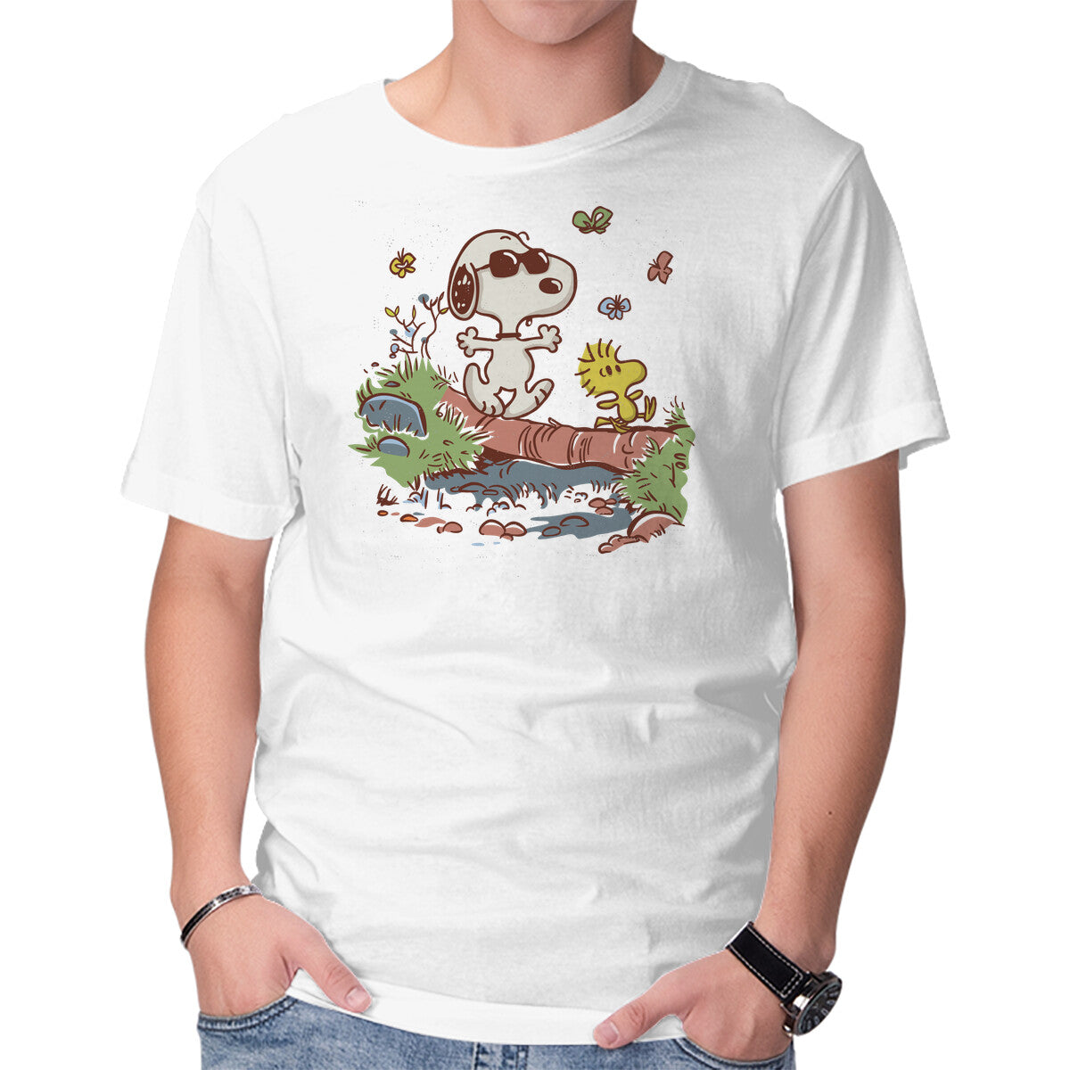 Unisex Crew Neck T-Shirt Morning Walk Graphic Short Sleeve Casual Tee XS