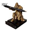 Einzigartige Ninja Schreibtisch Dekoration Kniender Ritter Stifthalter 3D Gedruckte Rüstung Krieger Statue Organizer Executive Ruhe für Büro Mittelalterliches Geschenk Kratzfest