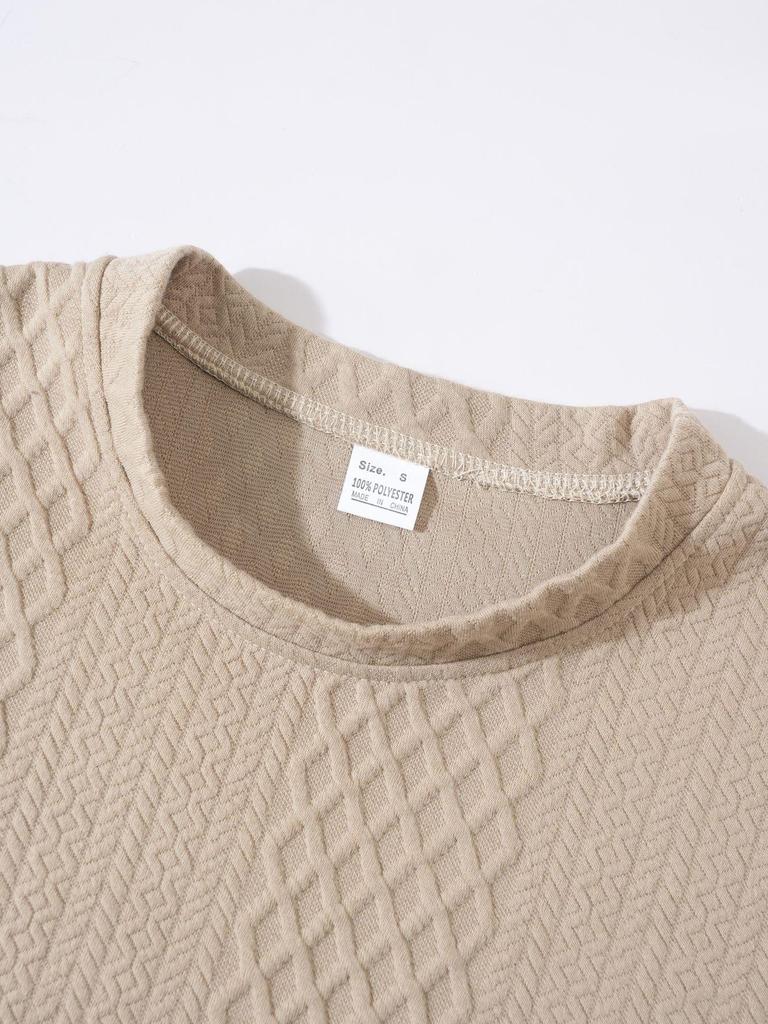 2025 Autumn/Winter Striped Round Neck Solid Color Casual Pullover Long Sleeve Hoodie Sweater