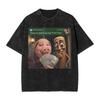 Vintage Washed Tshirt Funny Brainrot Outer Space Meme Tung Sahur John Pork Selfie Tshirts Fashion Tee Shirt Male Summer Tops