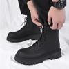 Men's Boots High Quality Patent Leather High Top Boots Fashion Motorcycle Boots British Style Business Casual Boot Botas Hombre