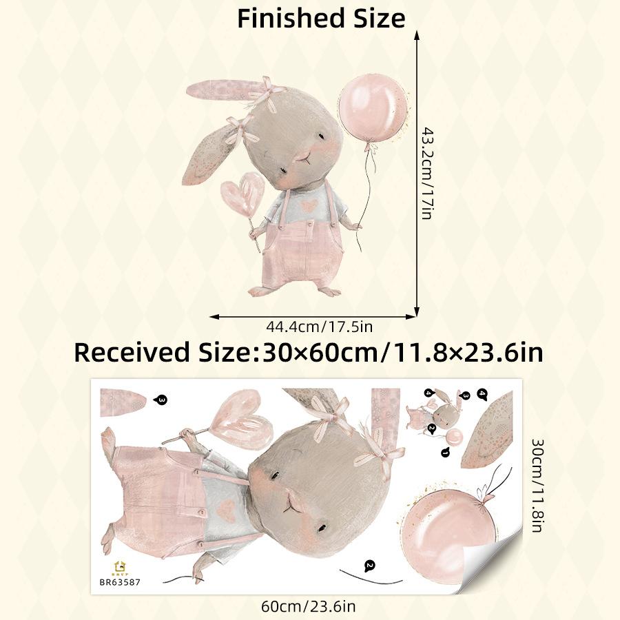 Cartoon Cute Animals Moon Cat Rabbit Wall Stickers for Kids Room Background Bedroom Decoration Girls Home Decor Living Room